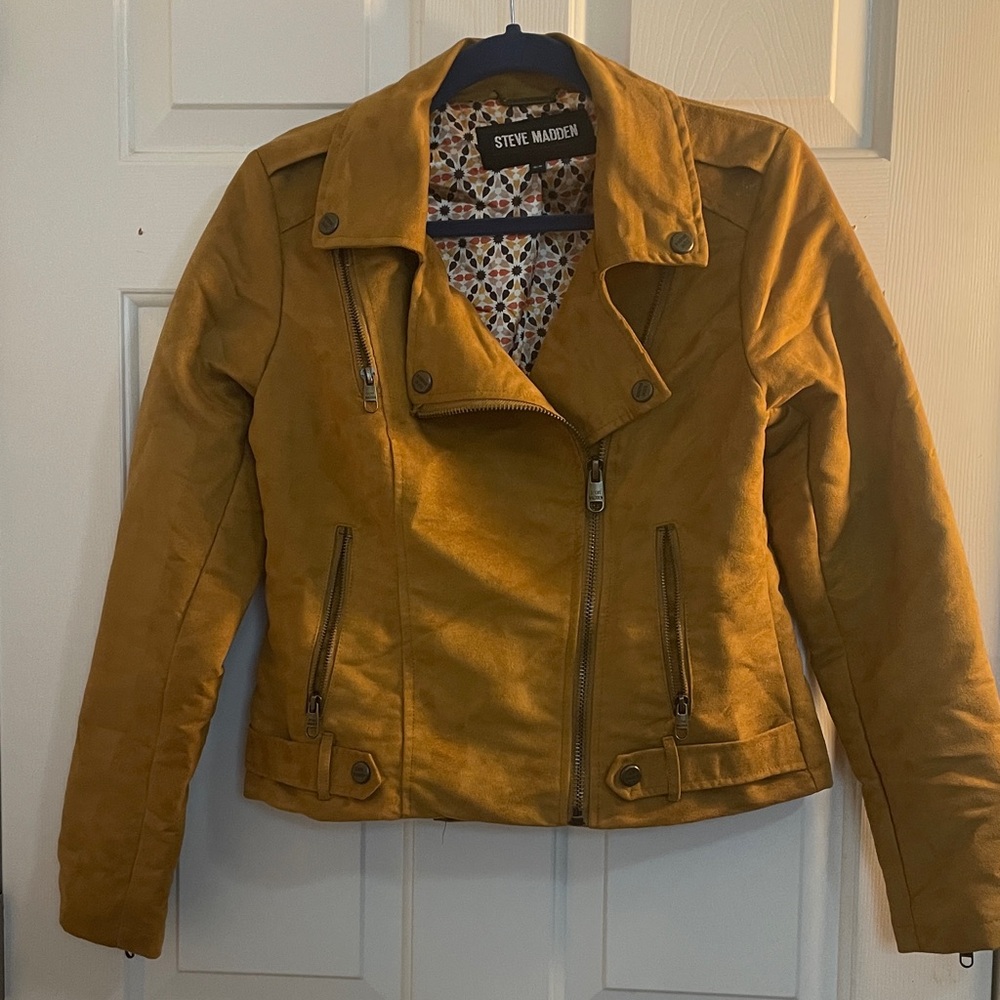 STEVE MADDEN MUSTARD MOTO JACKET